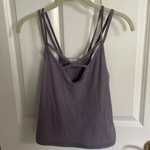 Urban Outfitters purple double spaghetti strap tank with criss cross front